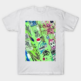 Green Graffiti Street Art Sticker Tag NYC T-Shirt